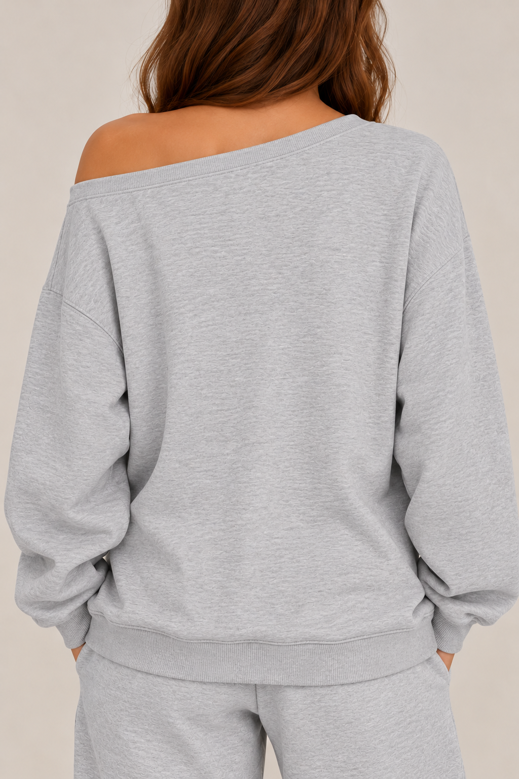 Off-shoulder blouse oversized chest word