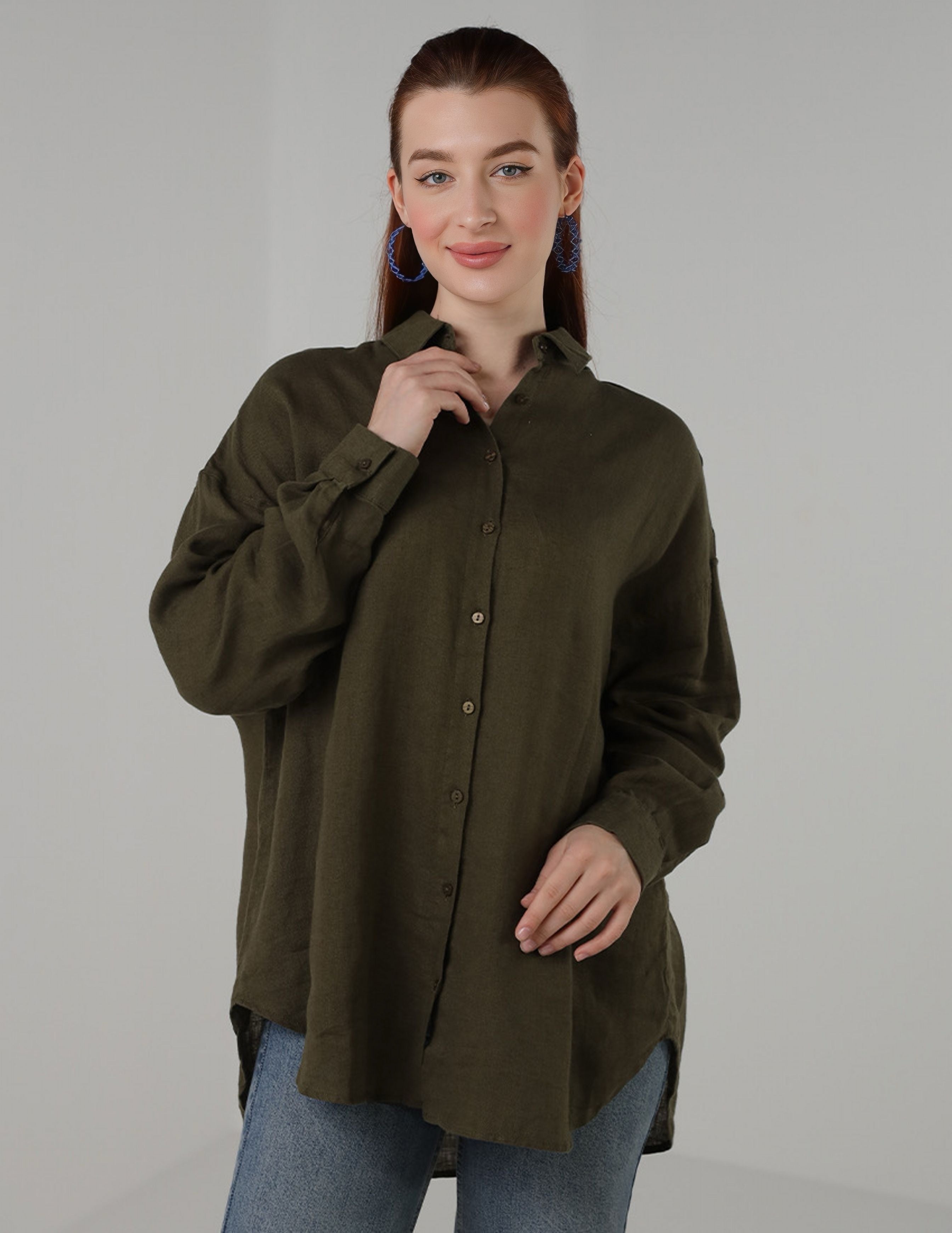 FeatherTouch Oversized Linen Shirt