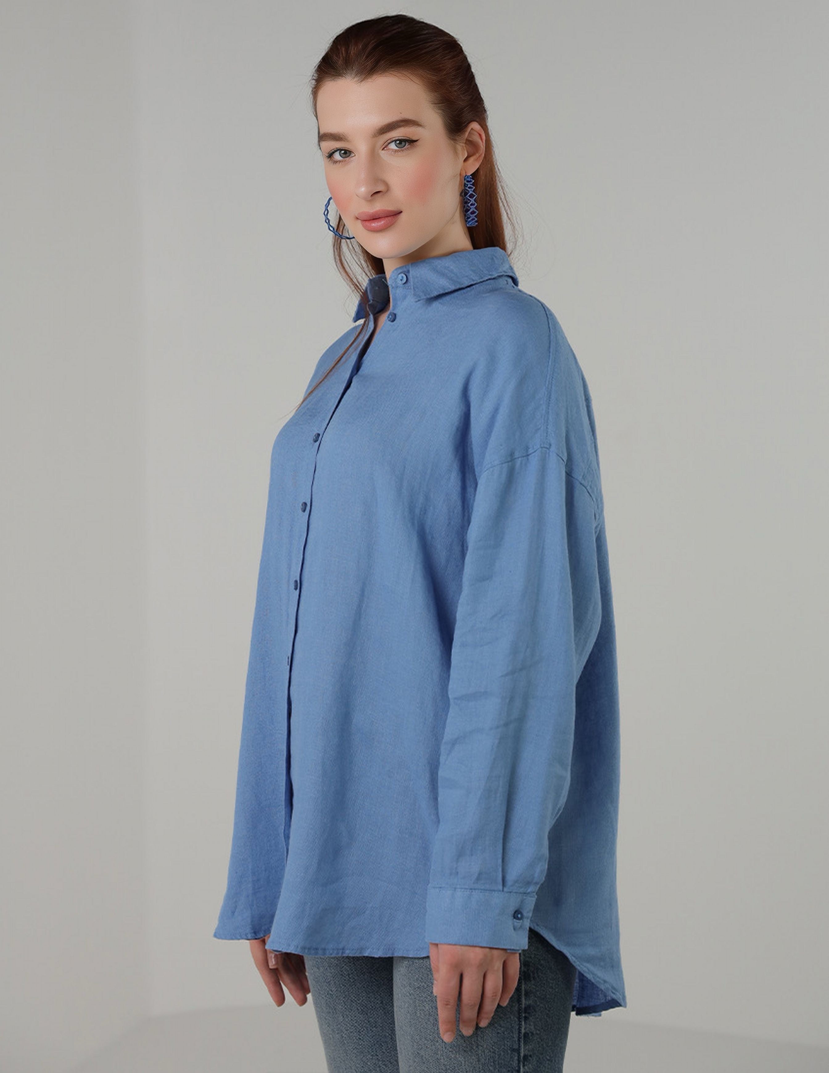 FeatherTouch Oversized Linen Shirt
