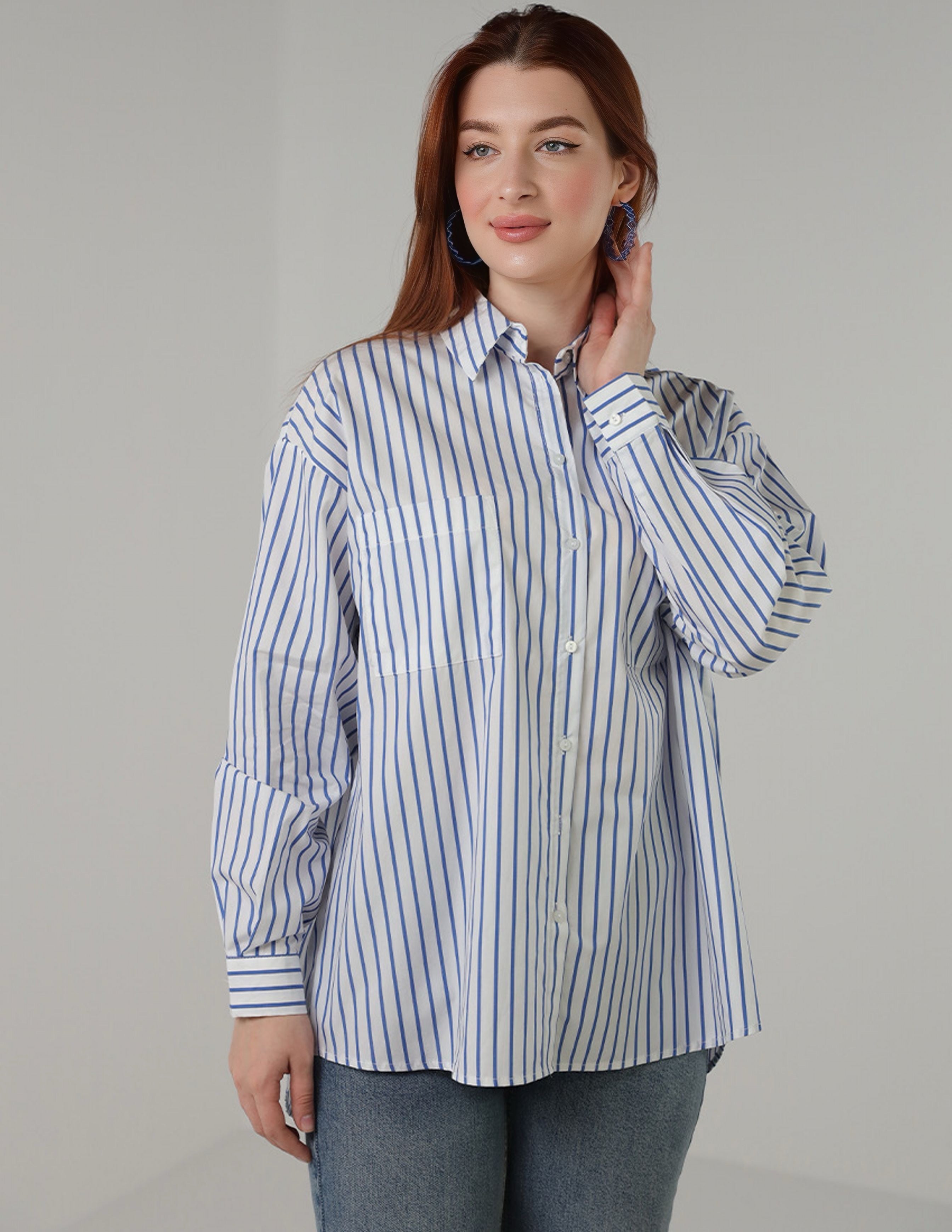 قميص ثنائي اللون