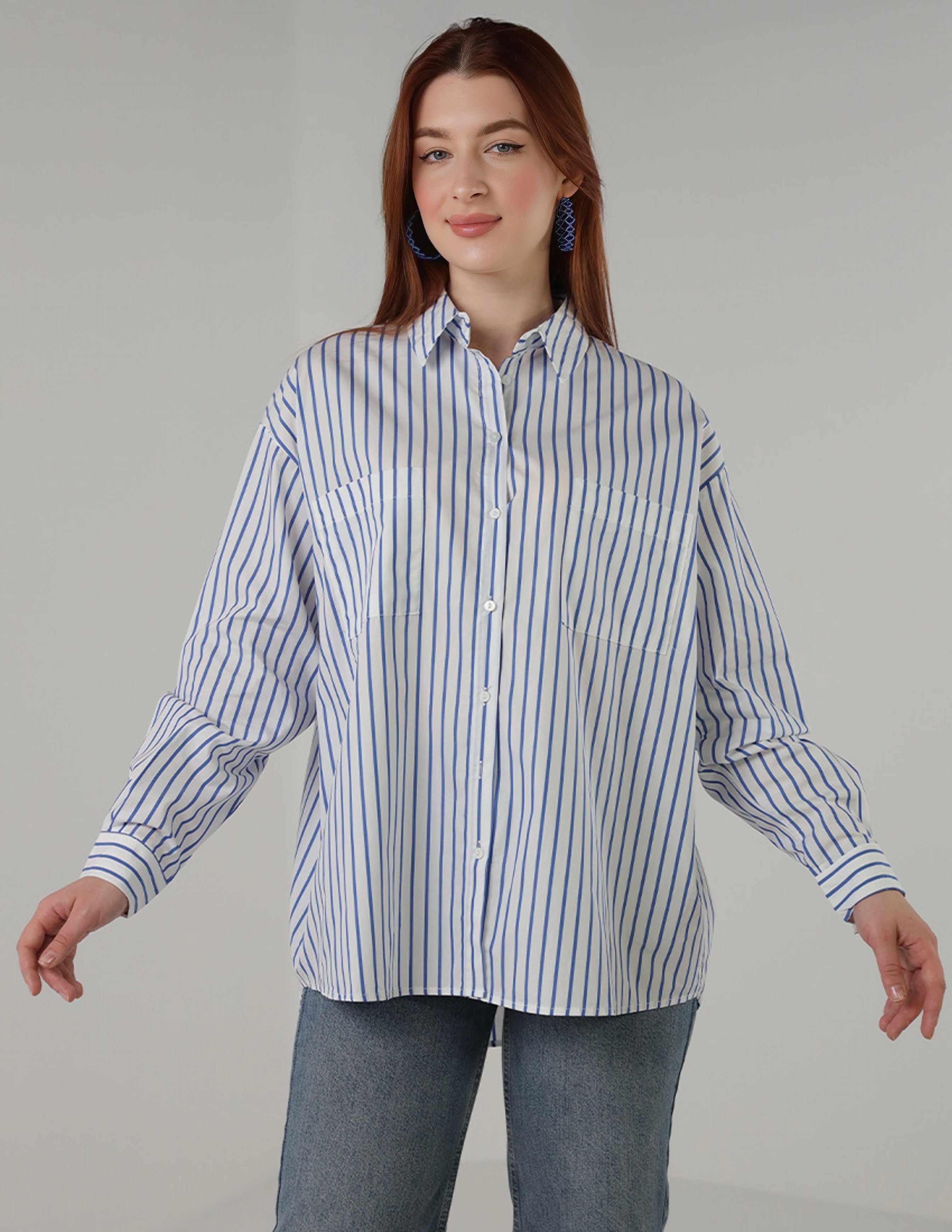 قميص ثنائي اللون