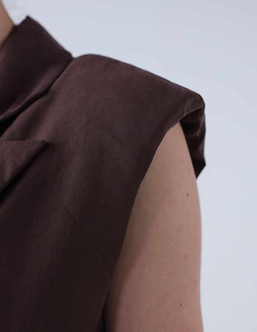 Two-piece vest with wide-leg pants
