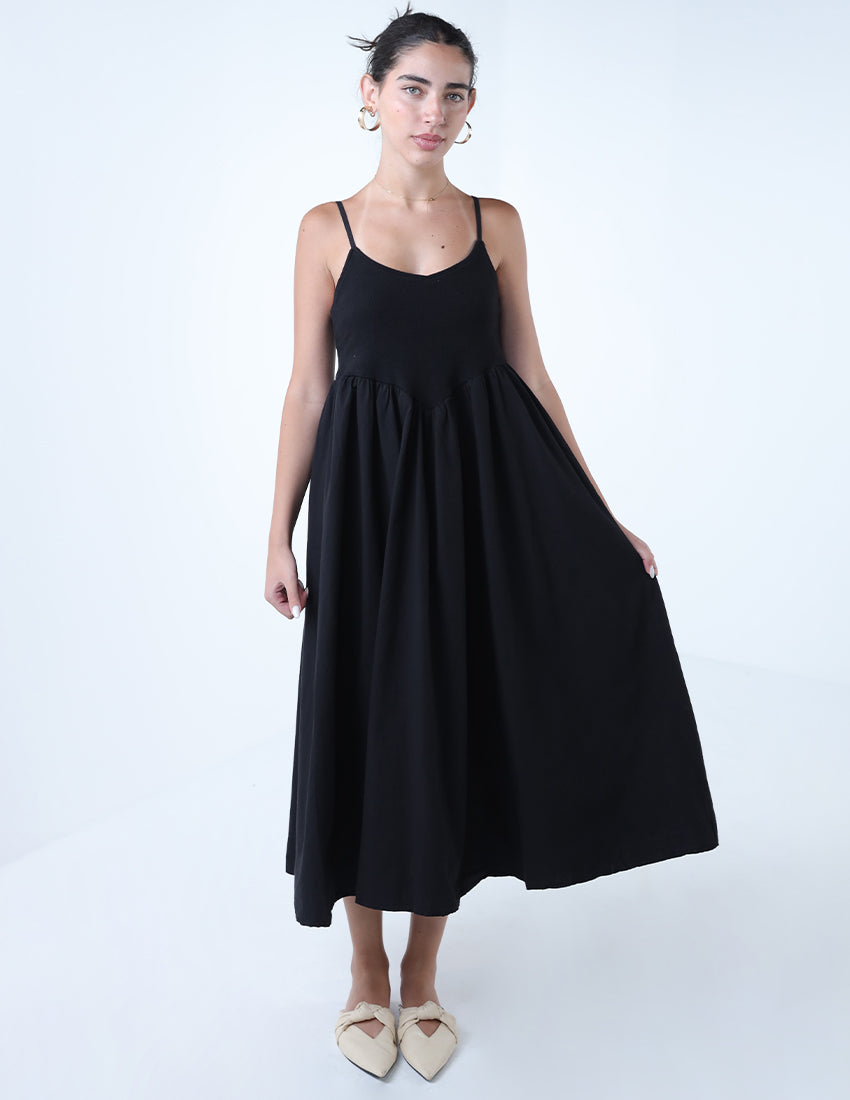 Spaghetti Strap Backless Flowy Dress