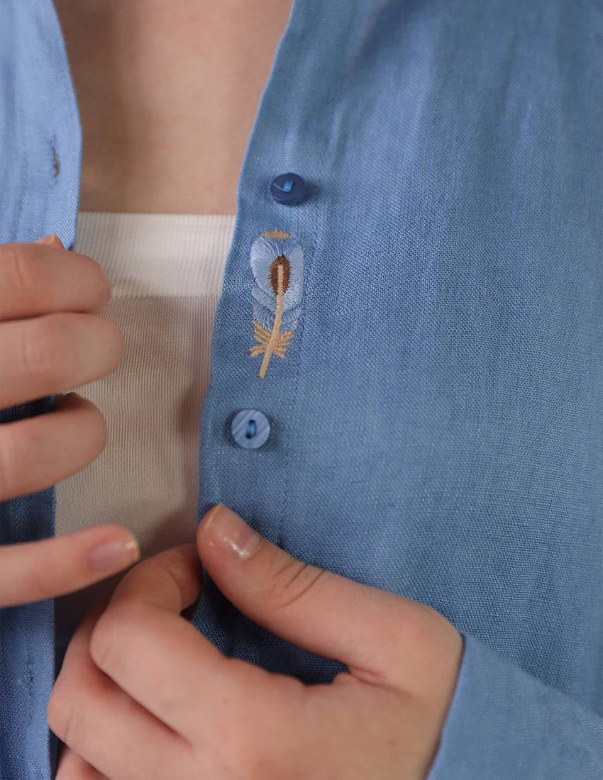 FeatherTouch Oversized Linen Shirt