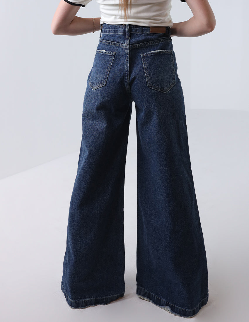 Wide Leg Navy Denim