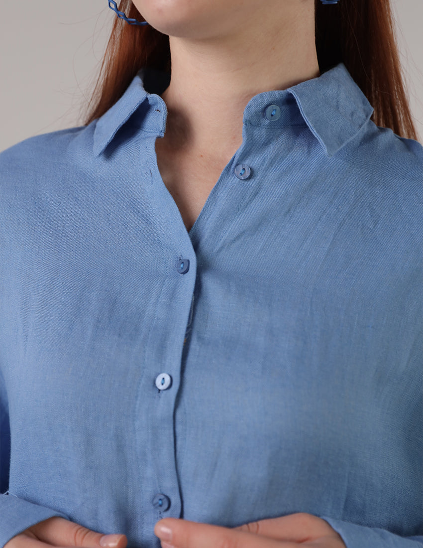 FeatherTouch Oversized Linen Shirt