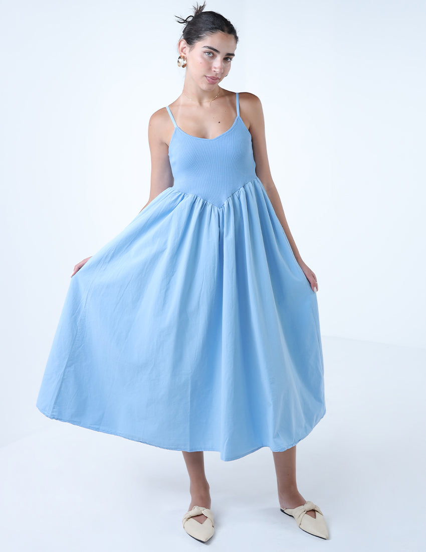 Spaghetti Strap Backless Flowy Dress