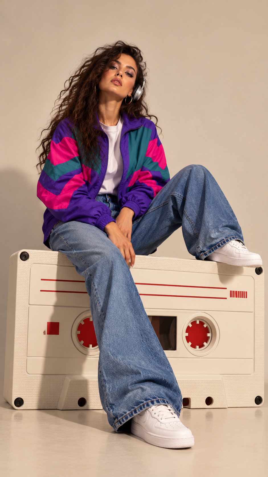Purple jacket 80s style colored