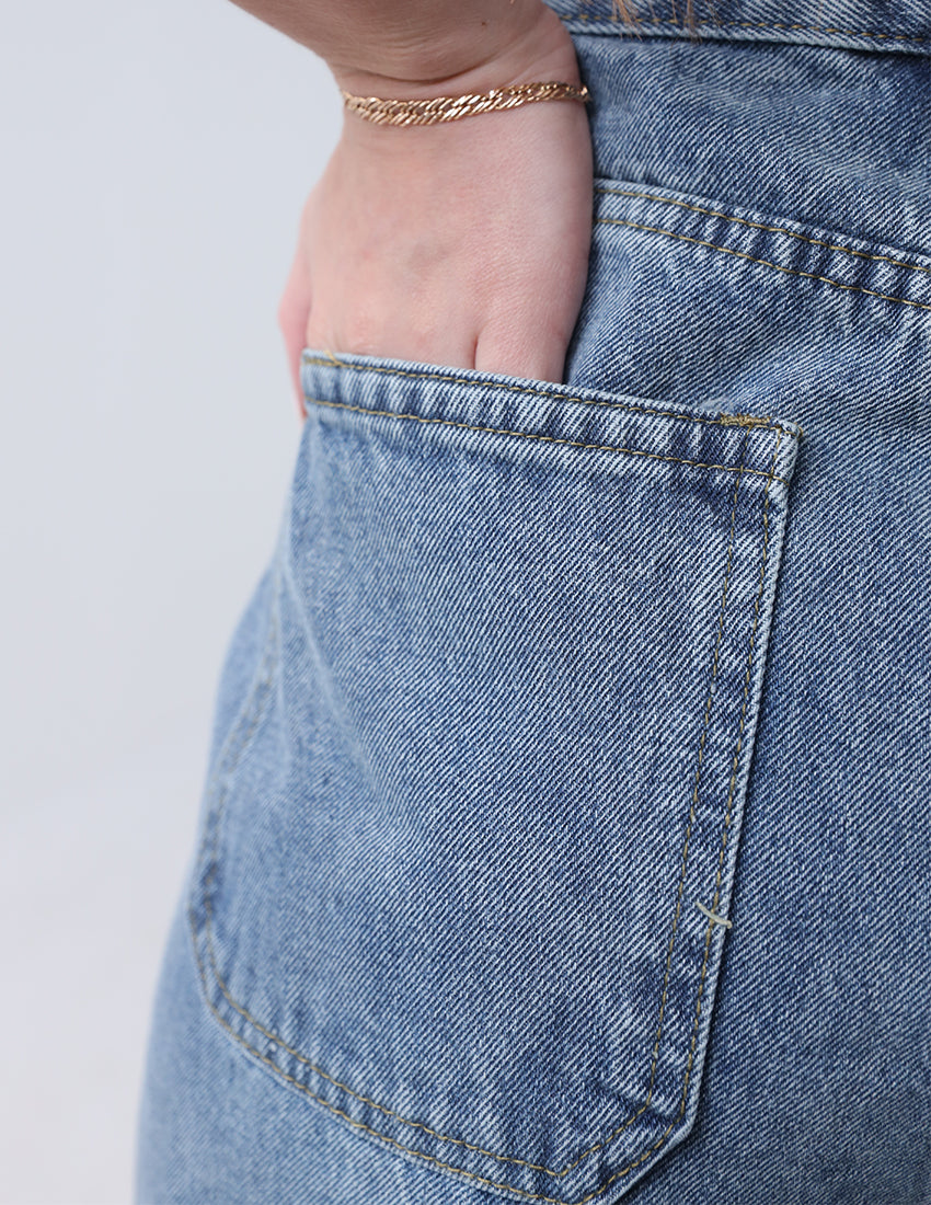 High-Waist Wide-Leg Jeans Blue