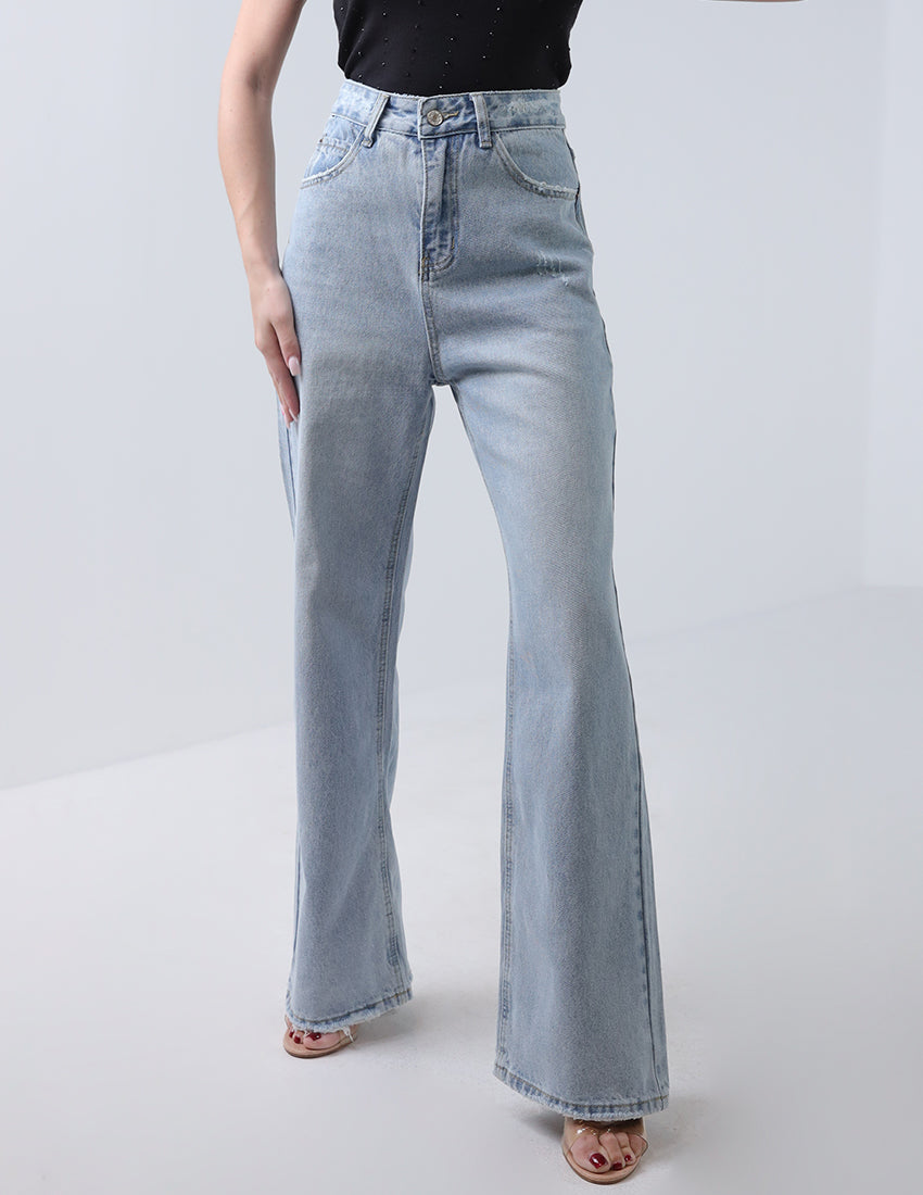 High-west Straight cut jeans in light blue