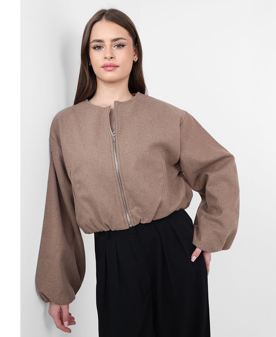 Cropped bomber jacket