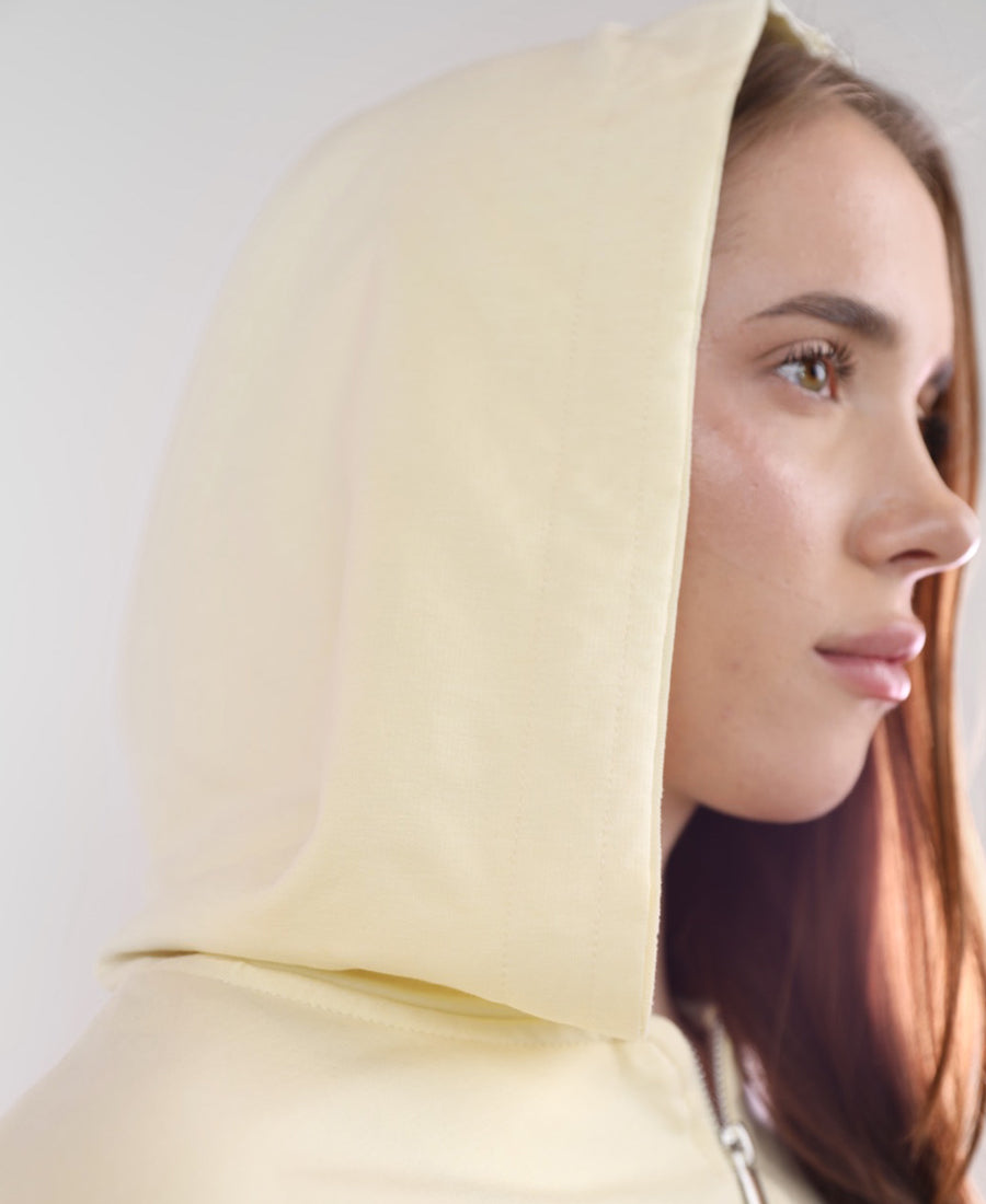 Training jacket with a hood and wide-leg trousers with an elastic waist