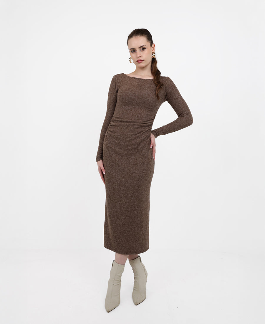 Long-sleeved midi dress