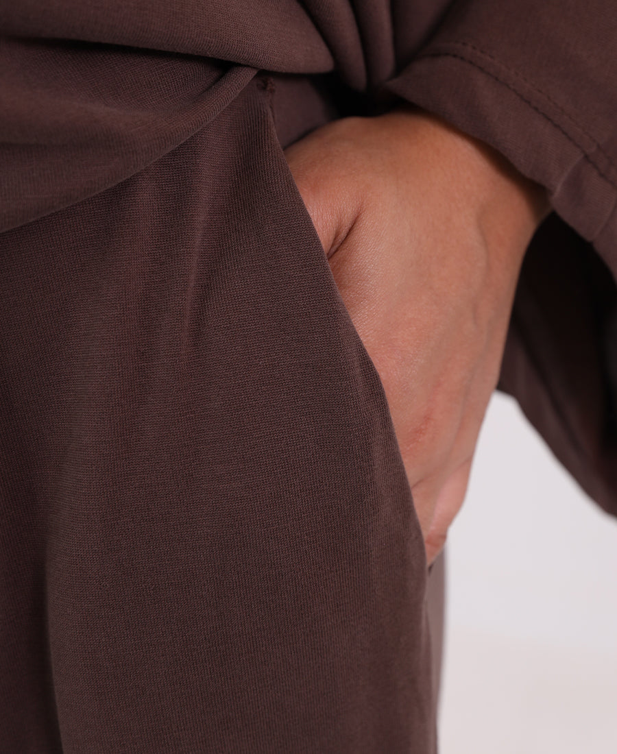 Wide leg trousers with an elasticated pleated waist