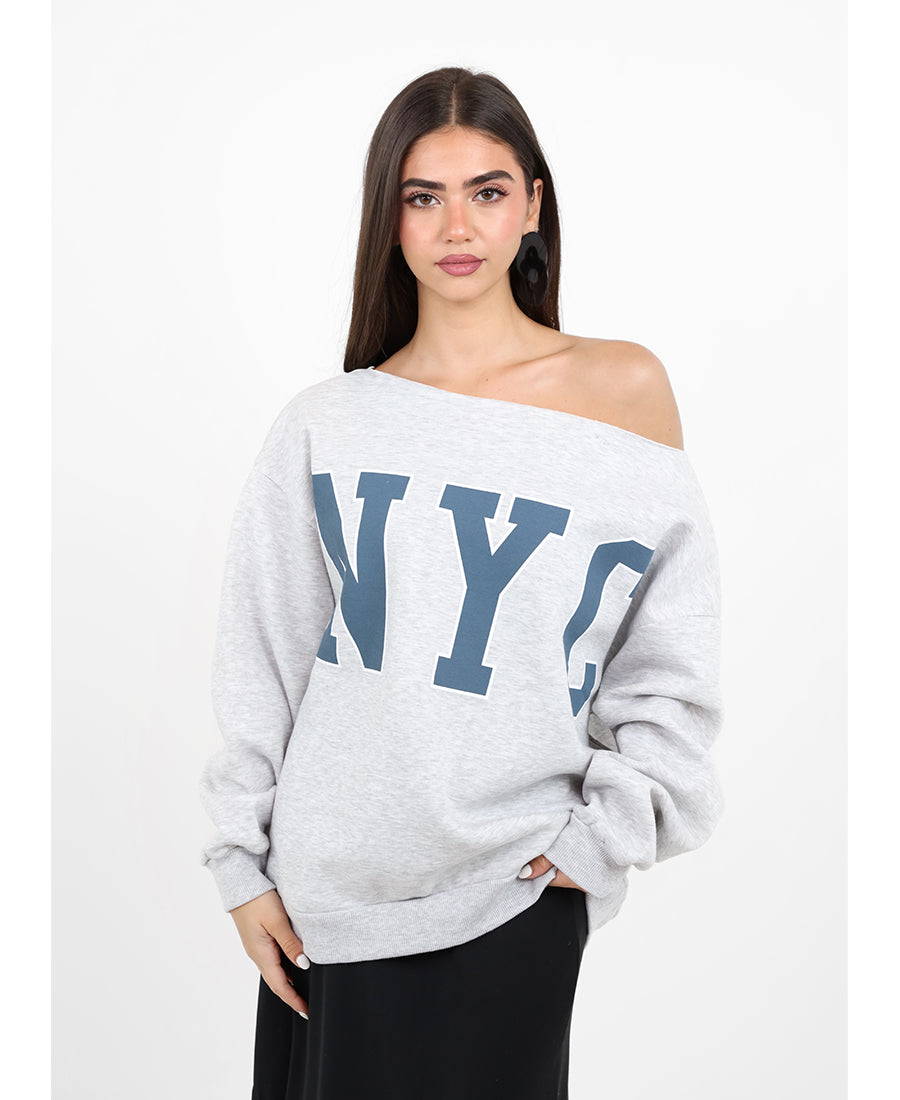 Boat-neck "NYC" blouse