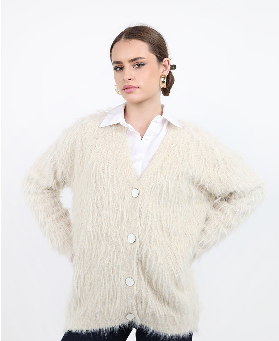 Wool cardigan with buttons