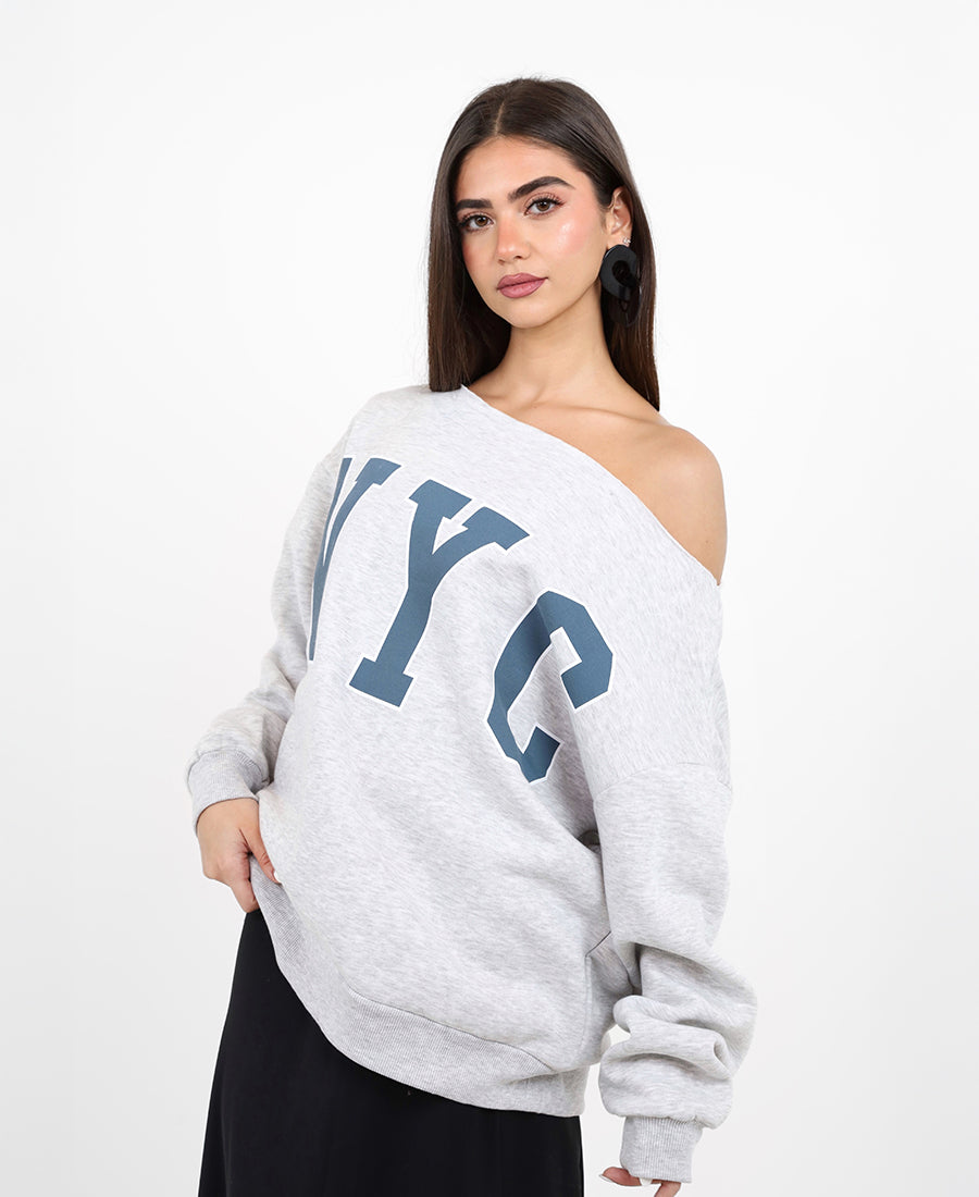 Boat-neck "NYC" blouse