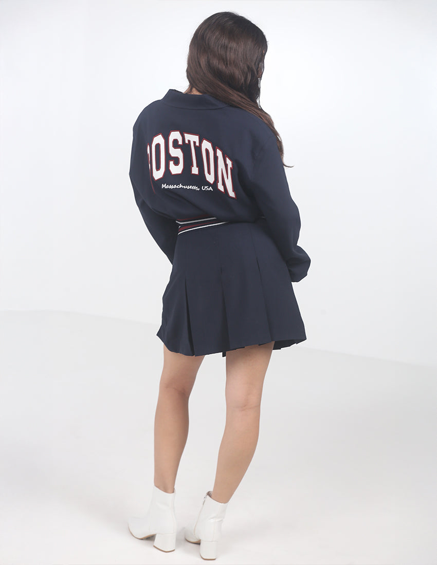 "BOSTEN" jacket and skirt set