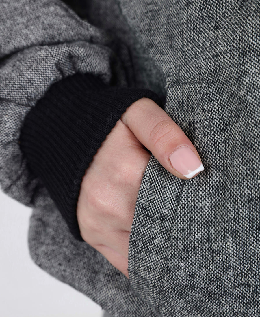 Melange grey zip-up jacket