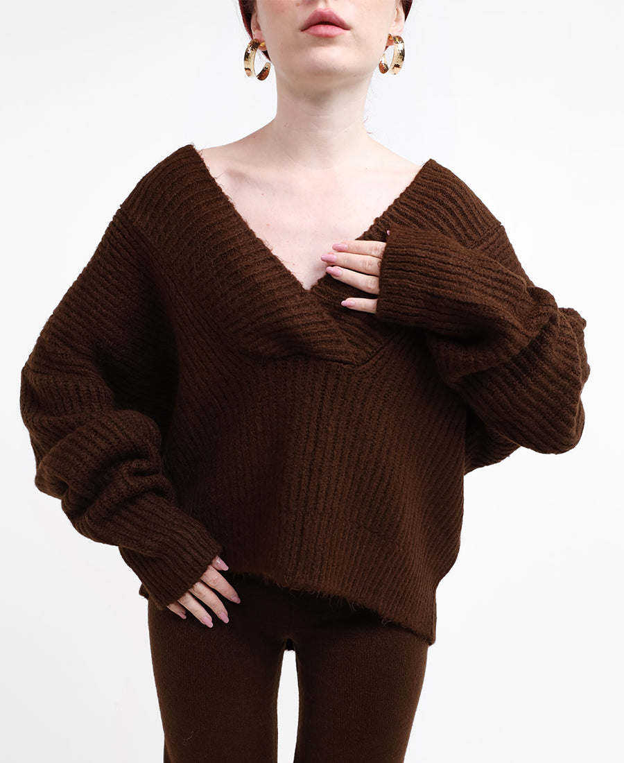 Oversized V-neck sweater