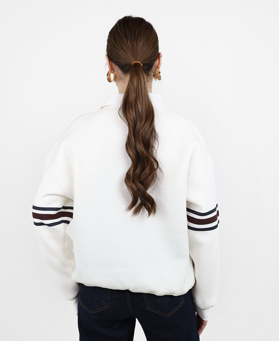Sweatshirt 74 with stripes at the hands