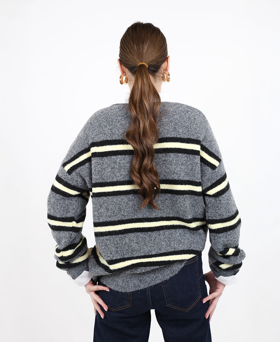 Striped wool blouse