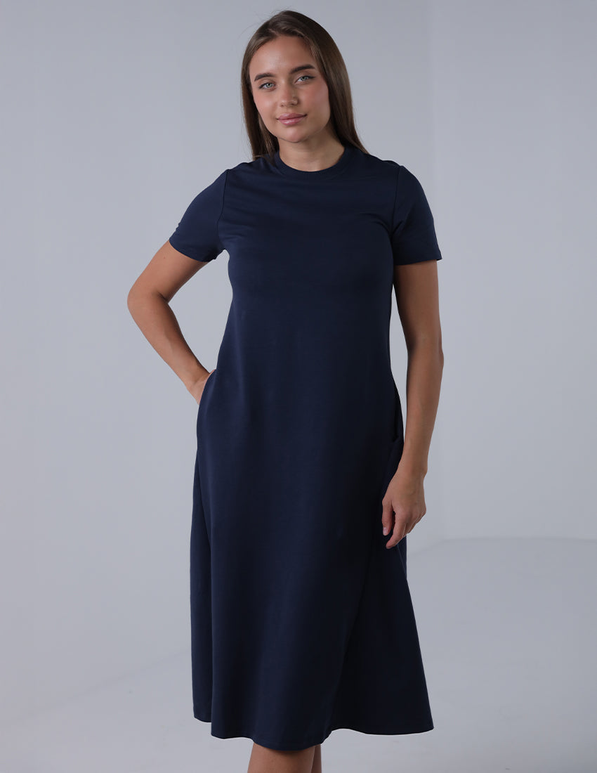 Short Sleeve Midi Dress