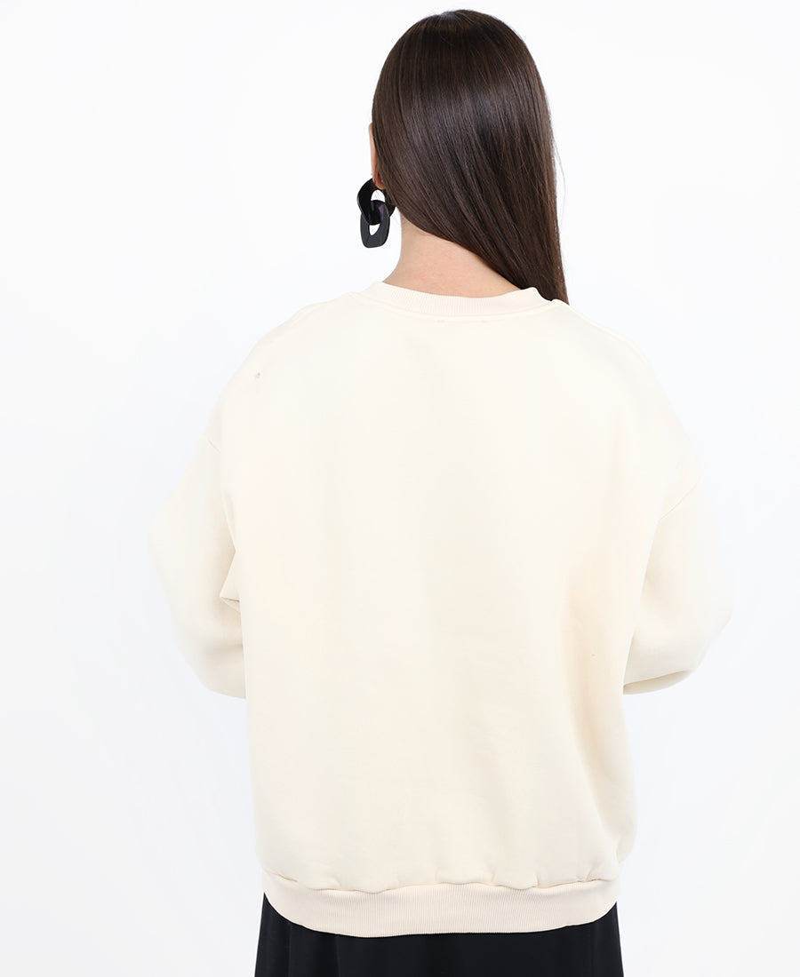 Oversized beige sweater "The lovers"