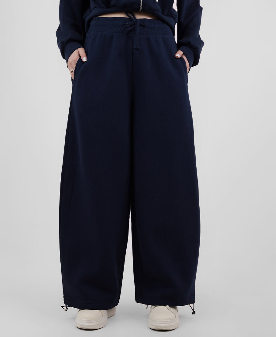 Sweatpants Wide Leg Cotton Gathered