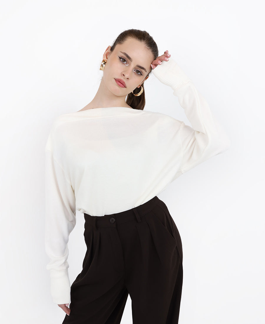 Wide Neckline Top