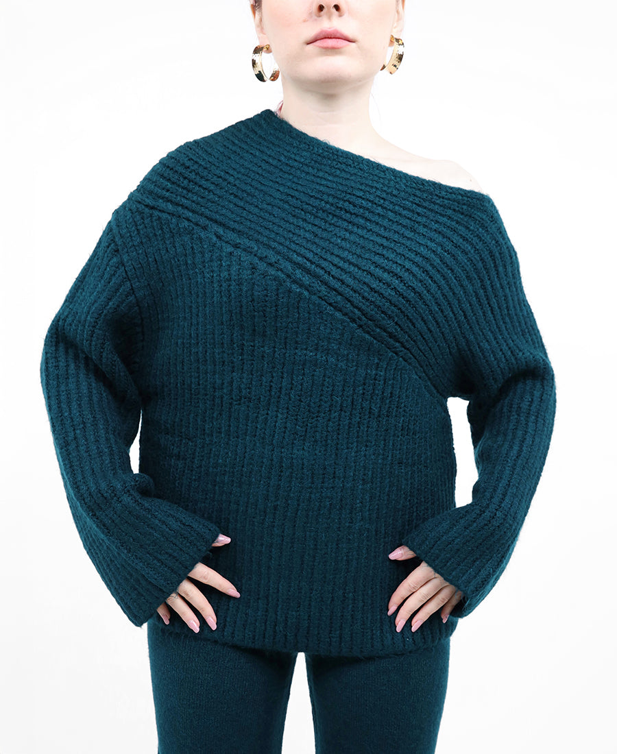 Chunky ribbed-knit sweater