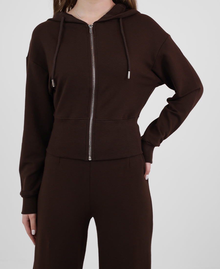 Zip-up sweatshirt with hood