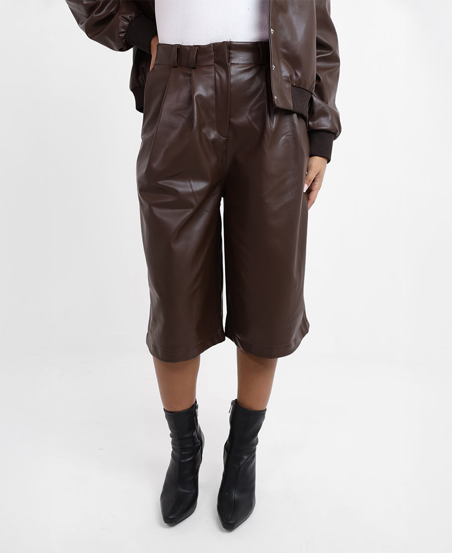 leather bermuda shorts