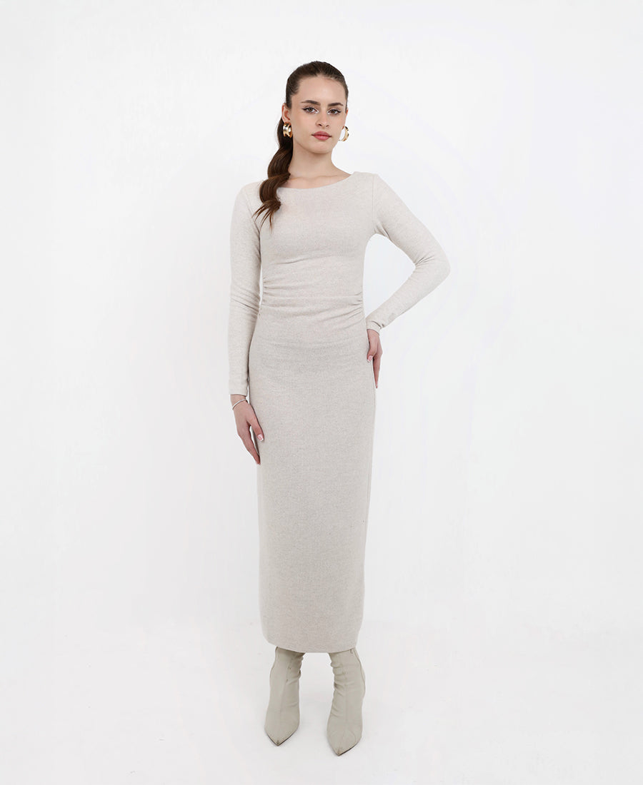 Long-sleeved midi dress