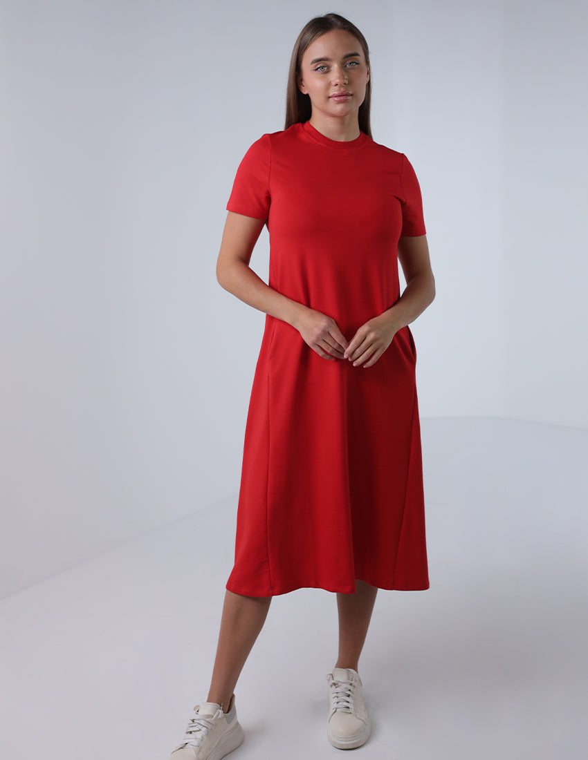 Short Sleeve Midi Dress