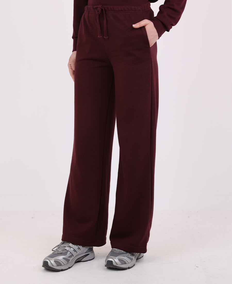 Sweatpants straight cut waist tie