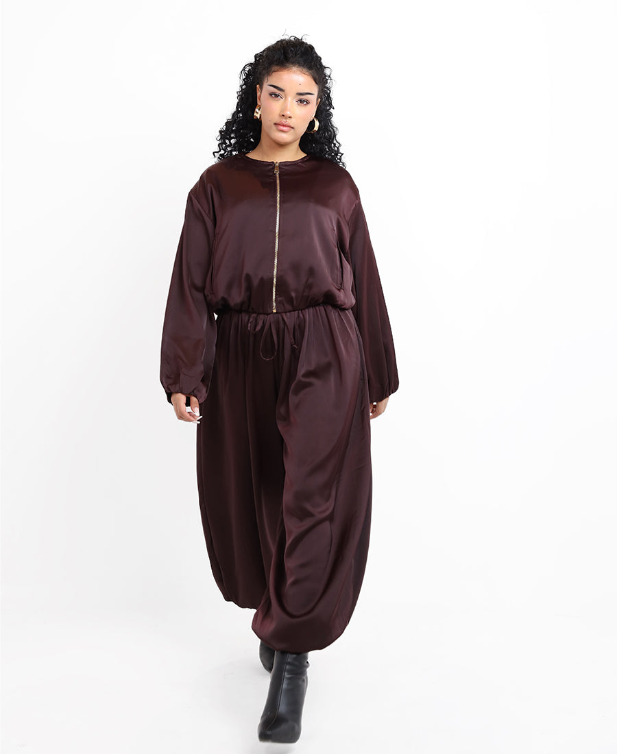 Two-piece satin set Free size Jacket