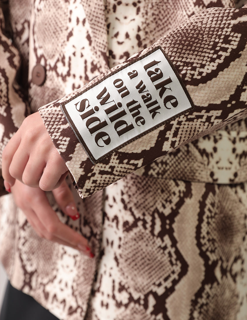 Oversized snakeskin blazer