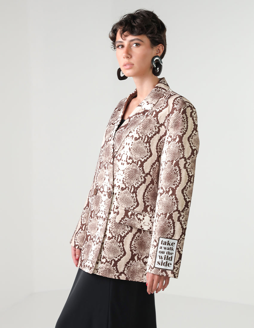 Oversized snakeskin blazer