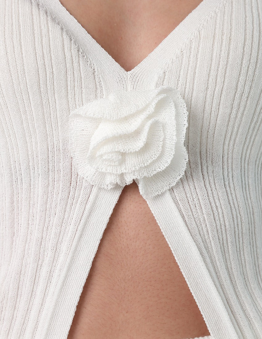 White floral detail blouse