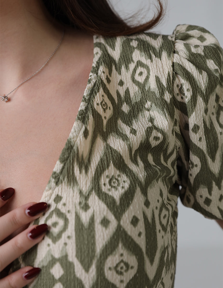 Geometric Print Maxi Dress