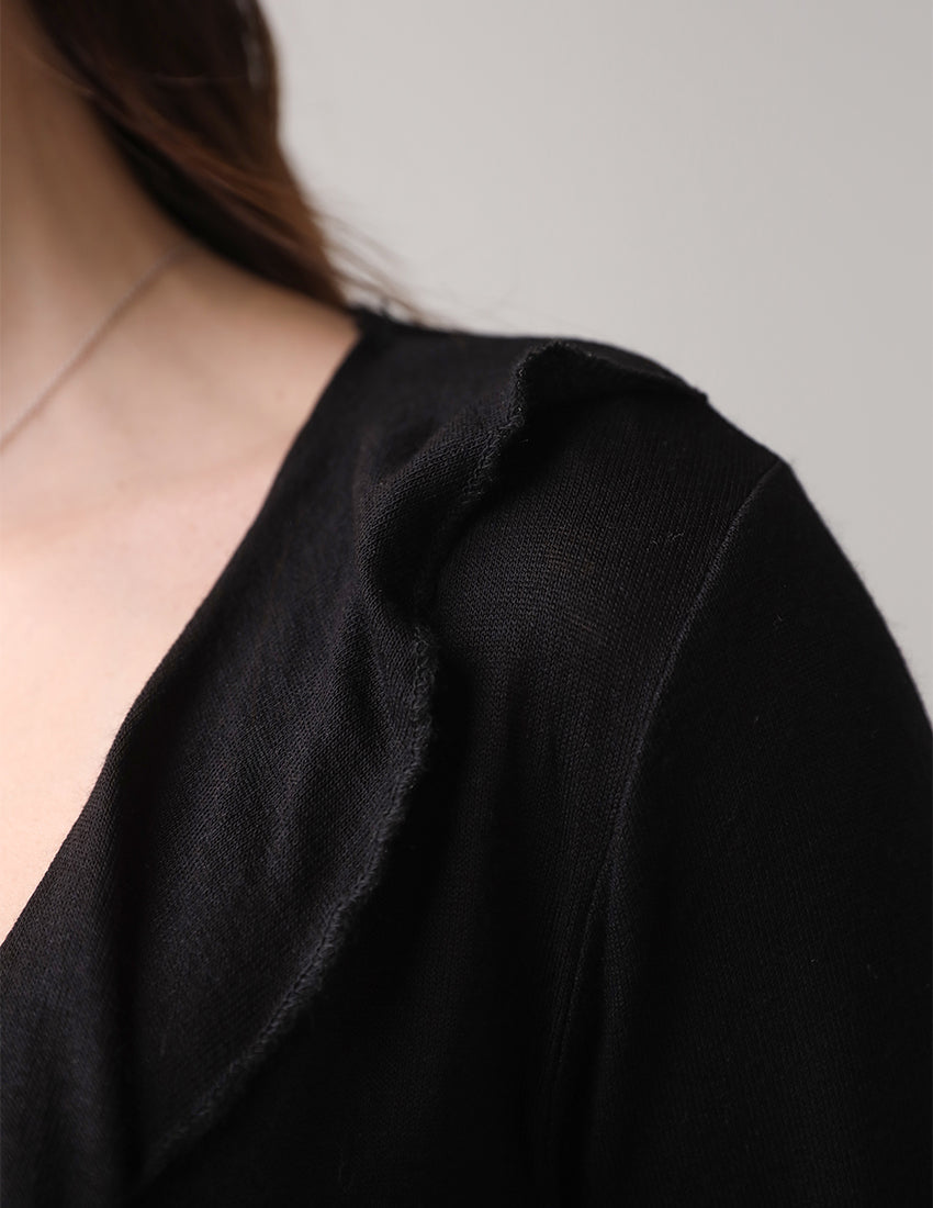 Ruffled Tie-Front Cardigan