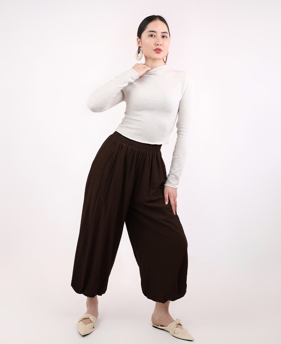 Soft wool cropped blouse