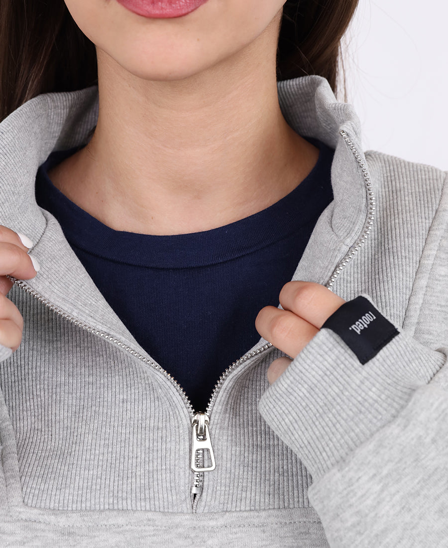 Oversize zipper neck sweater