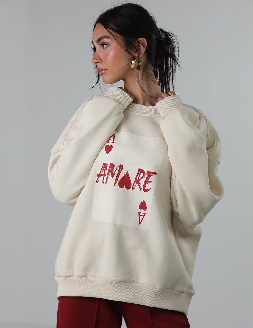 Cotton "Amore" Sweatshirt