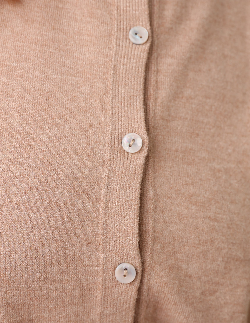 Beige button-down blouse