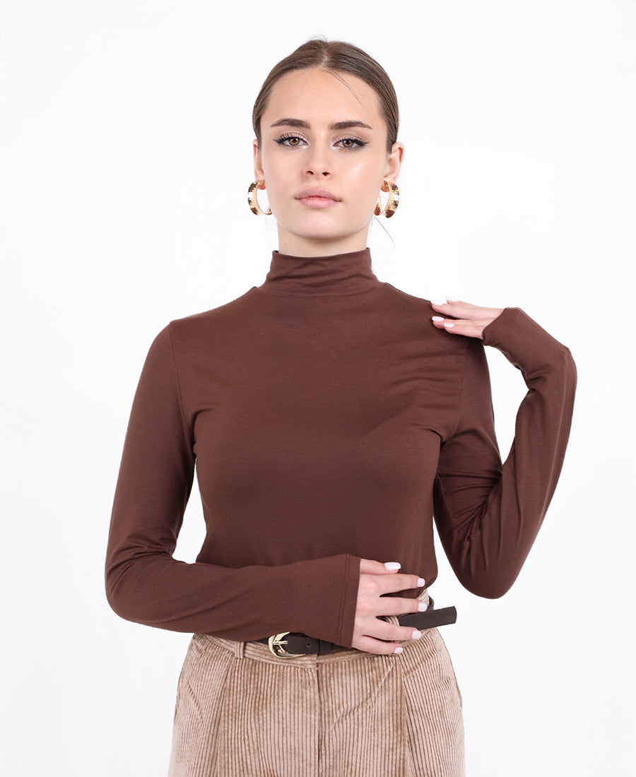 Long-sleeved turtleneck bodysuit