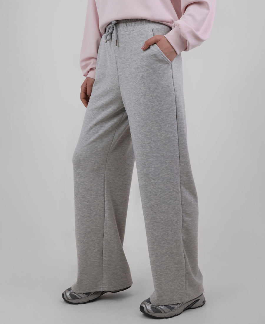 Mons grey cotton trousers with a tie waist
