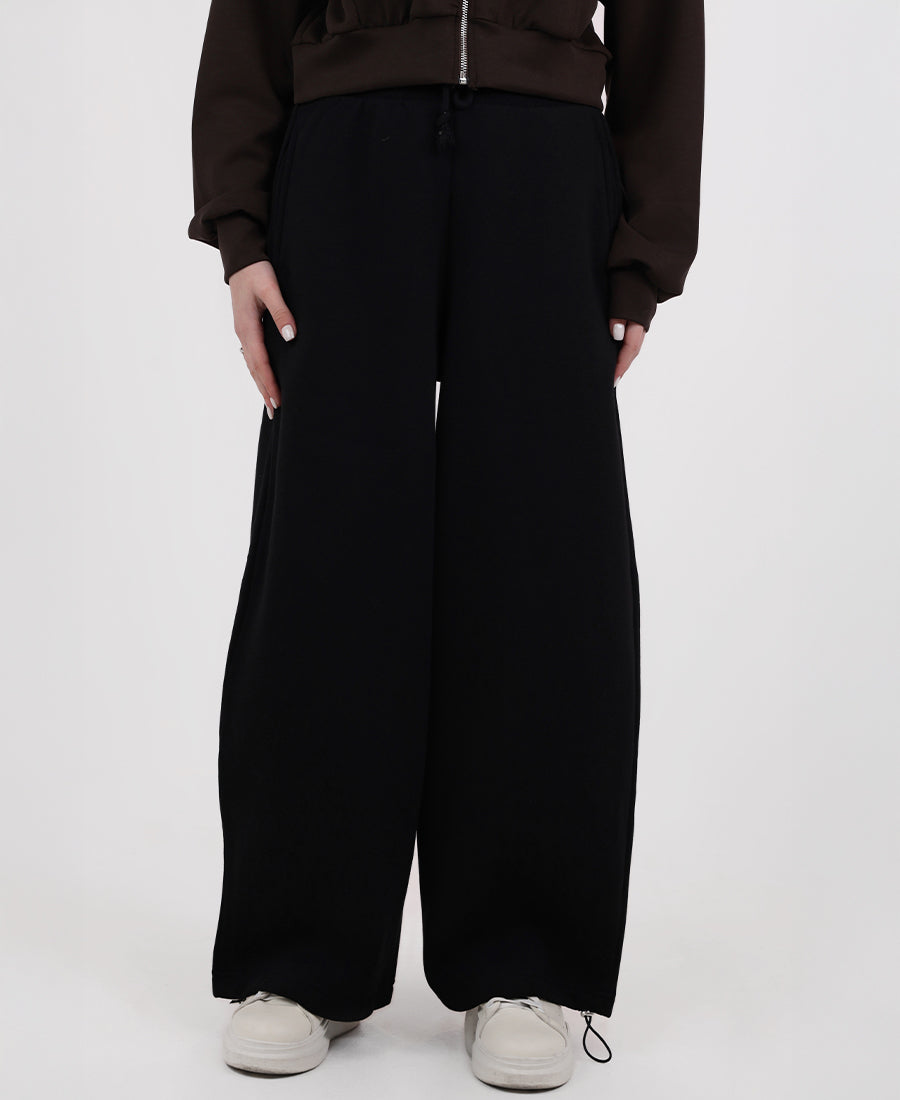 Sweatpants Wide Leg Cotton Gathered