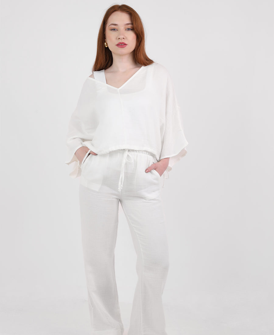 White batwing blouse